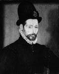 Portrait of a Man with a High Hat by French Painter - Classic Art canvas print