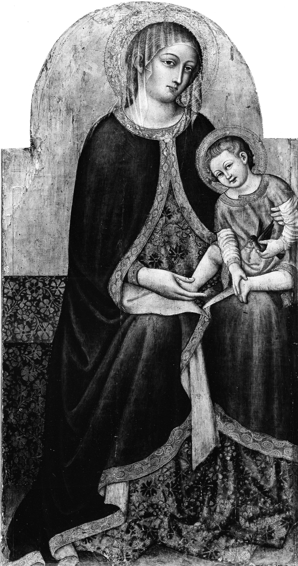 Madonna and Child with Saints by Priamo della Quercia (Priamo del Pietro) - Tempera canvas print
