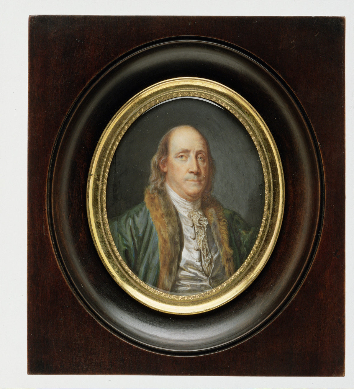 Benjamin Franklin 17061790, after a Painting by Greuze of 1777 by Charles Paul Jérôme de Bréa - Classic Art canvas print