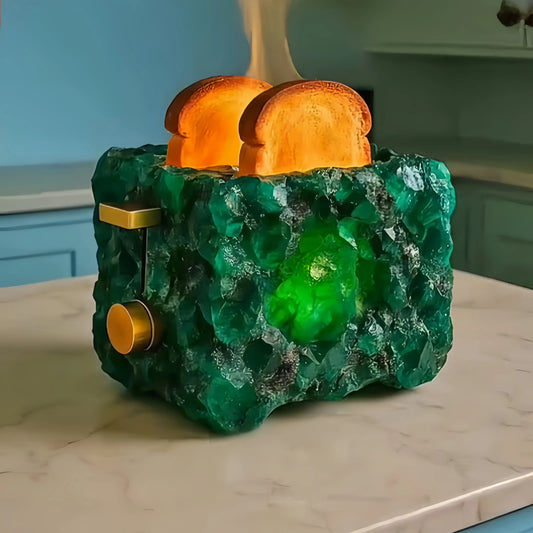 Modern Mineral Stone Texture 2-Slice Toaster | Smart Heat & Timeless Design Kitchen Appliances-Emerald Malachite