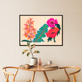 Feuilles et fleurs Poster by Moryarty - Oil Painting canvas print