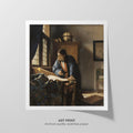 The Geographer  Vermeer  Art Print by Without A Frame - Oil Painting canvas print