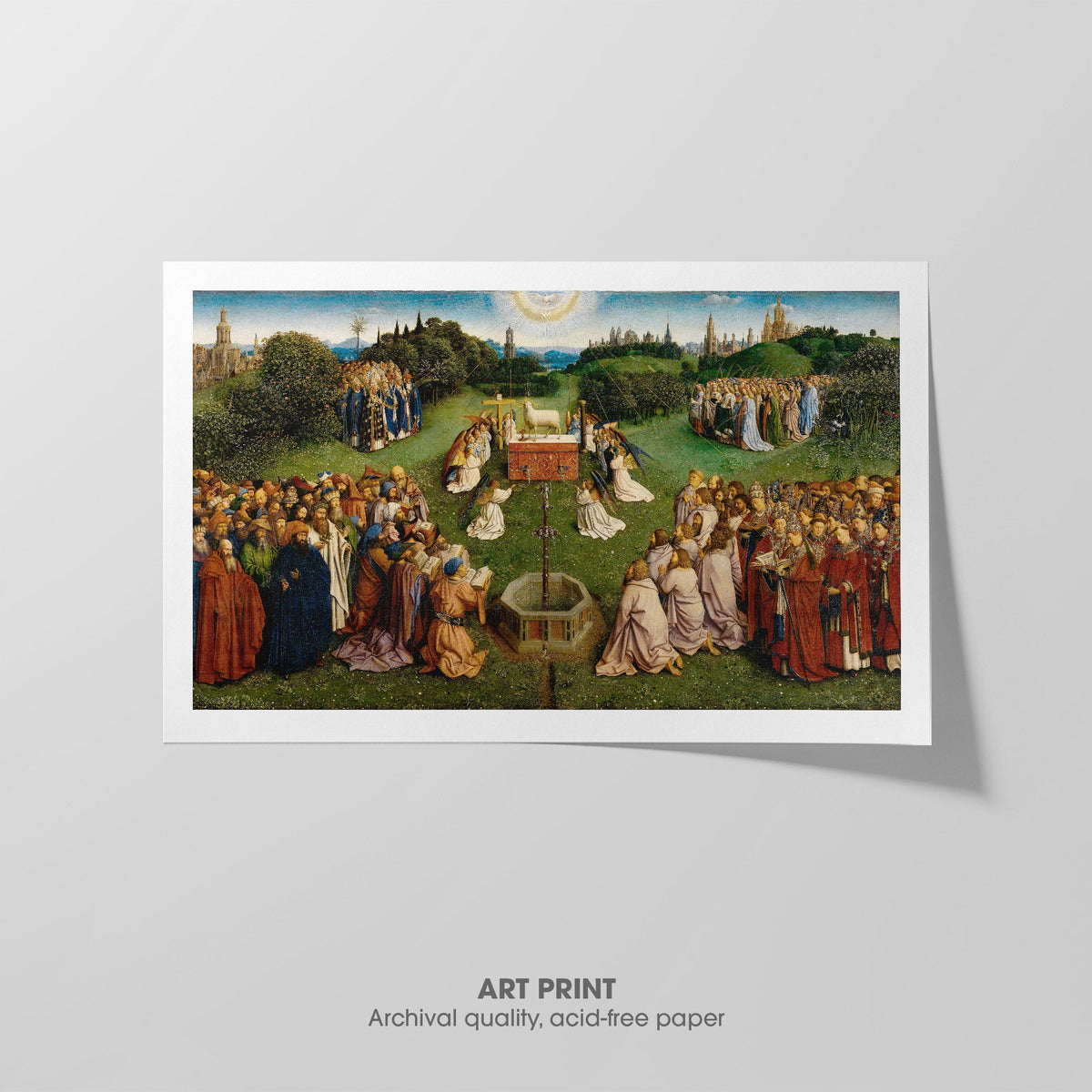 Adoration of the Mystic Lamb  Van Eyck  Art Print by Without A Frame - Oil Painting canvas print