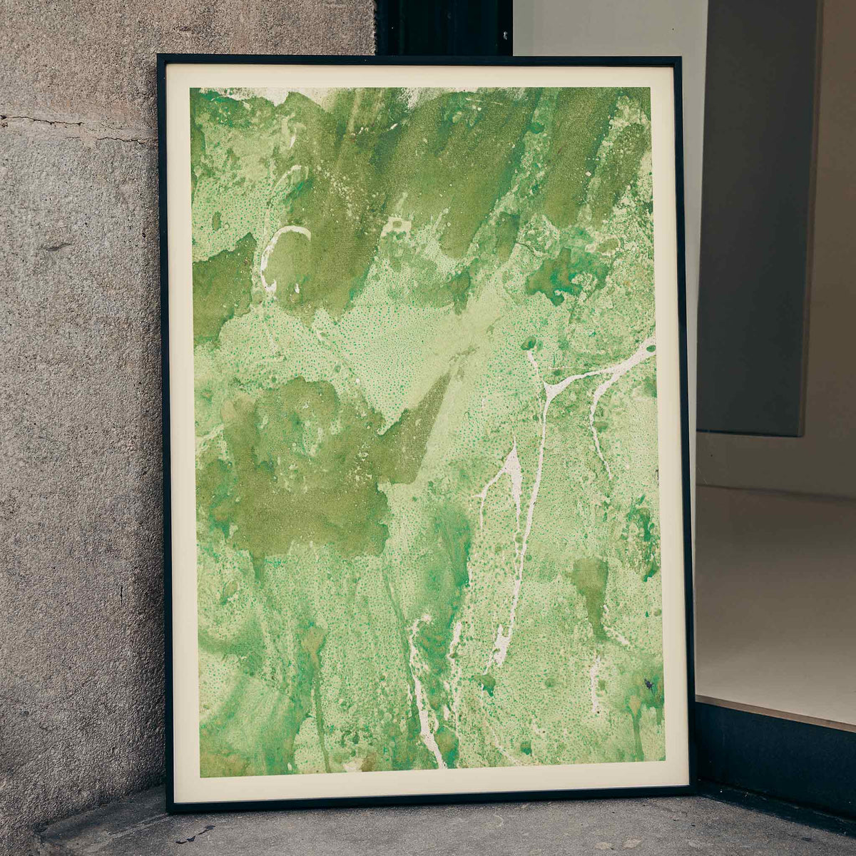Papier marbr vert Poster by Moryarty - Oil Painting canvas print
