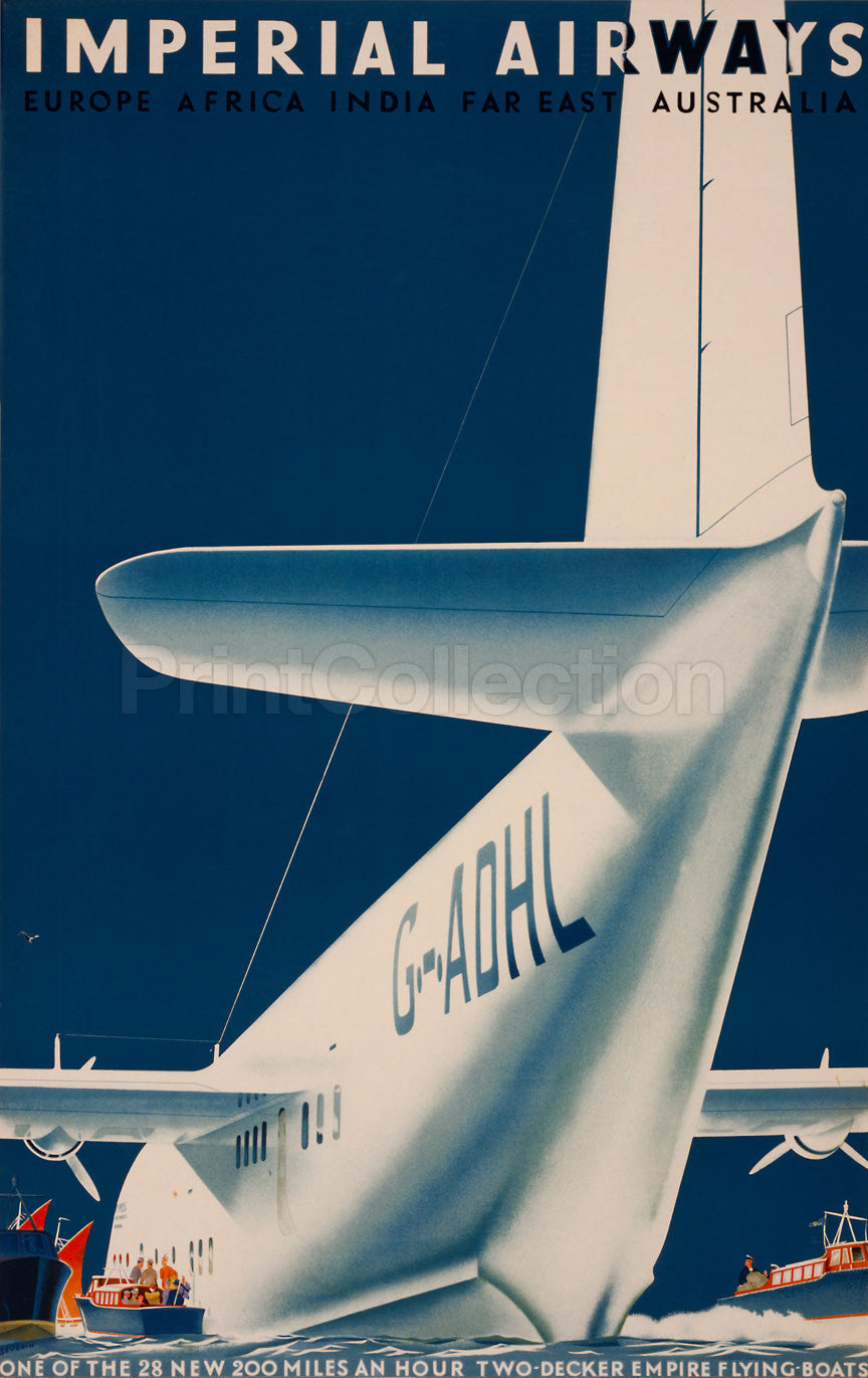 Imperial Airways Fly the World by PrintCollection - Oil Painting canvas print
