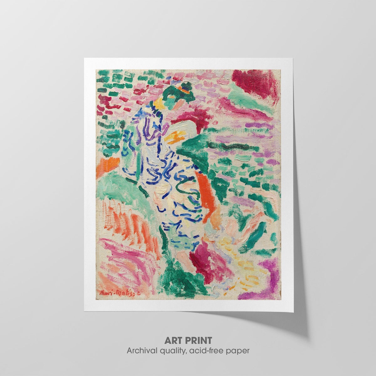 Woman Beside the Water  Matisse  Art Print by Without A Frame - Oil Painting canvas print
