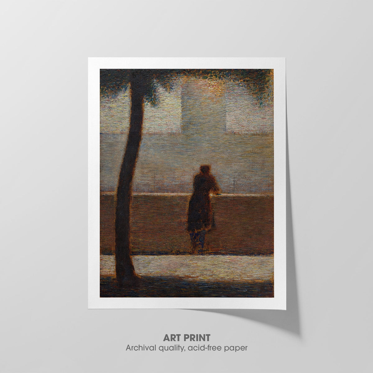Man Leaning on a Parapet  Seurat  Art Print by Without A Frame - Oil Painting canvas print