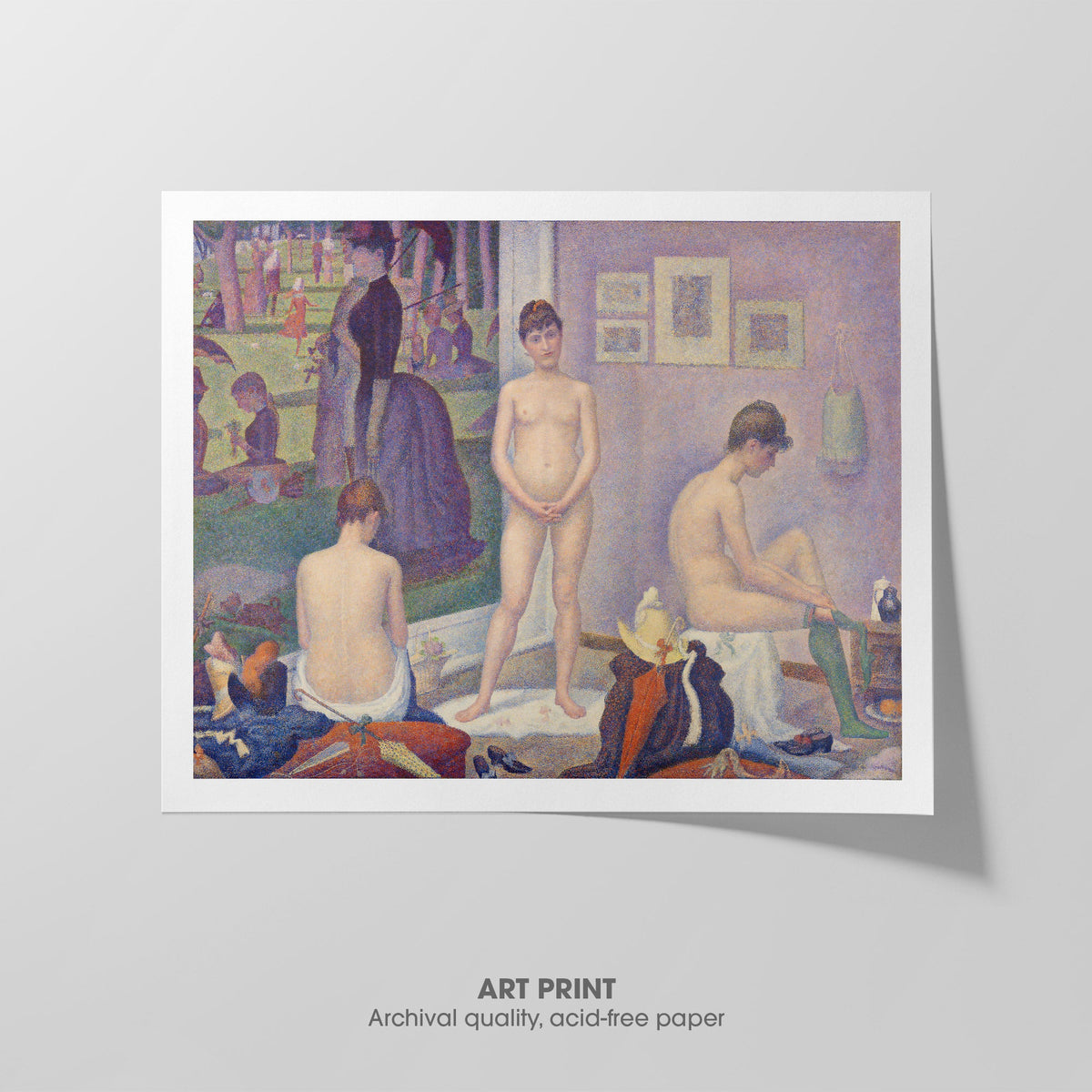 Models  Seurat  Art Print by Without A Frame - Oil Painting canvas print