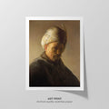 Old Man with Turban  Rembrandt  Art Print by Without A Frame - Oil Painting canvas print