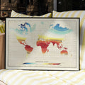 Carte mondiale des tempratures Poster by Moryarty - Oil Painting canvas print