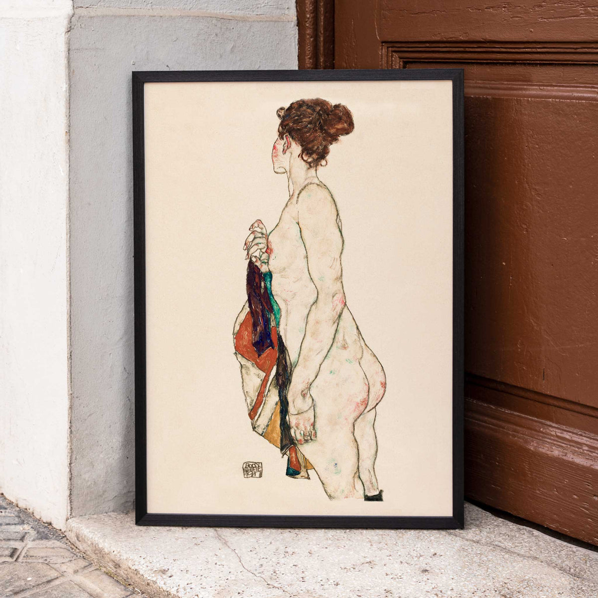 Femme nue debout Poster by Moryarty - Oil Painting canvas print