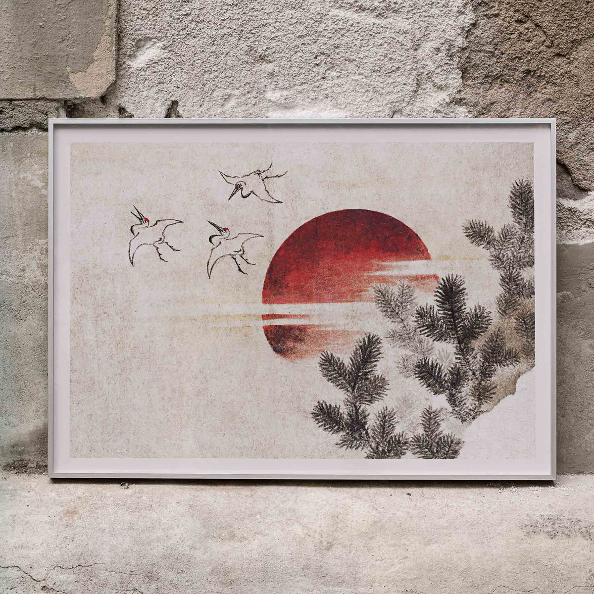 Oiseaux et coucher de soleil Poster by Moryarty - Oil Painting canvas print