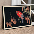 Perroquet rouge sur une branche Poster by Moryarty - Oil Painting canvas print