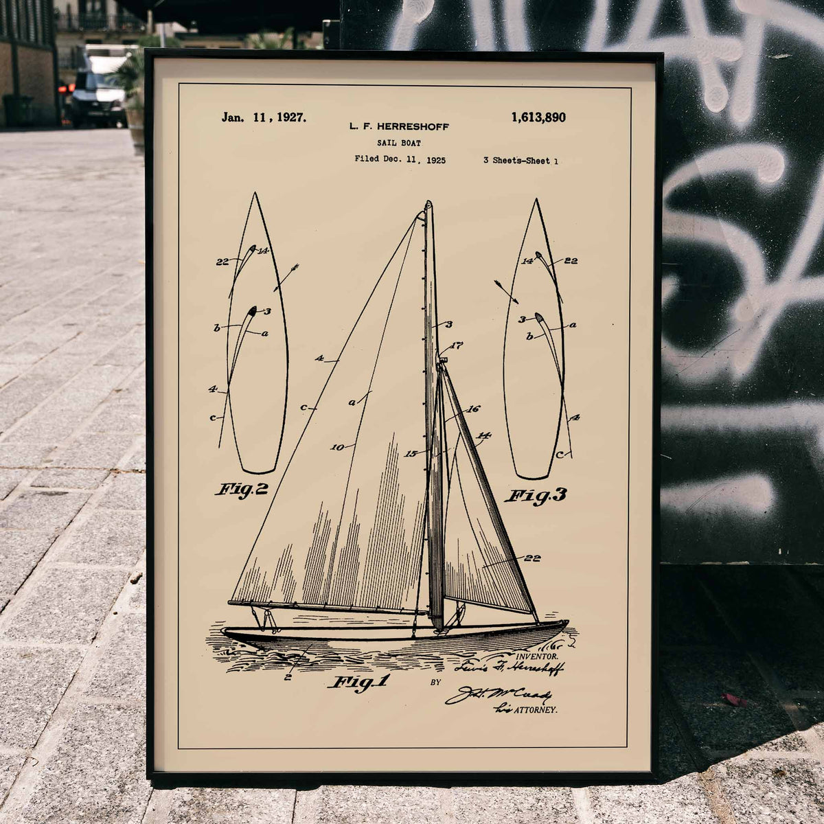 Brevet de voilier Poster by Moryarty - Oil Painting canvas print