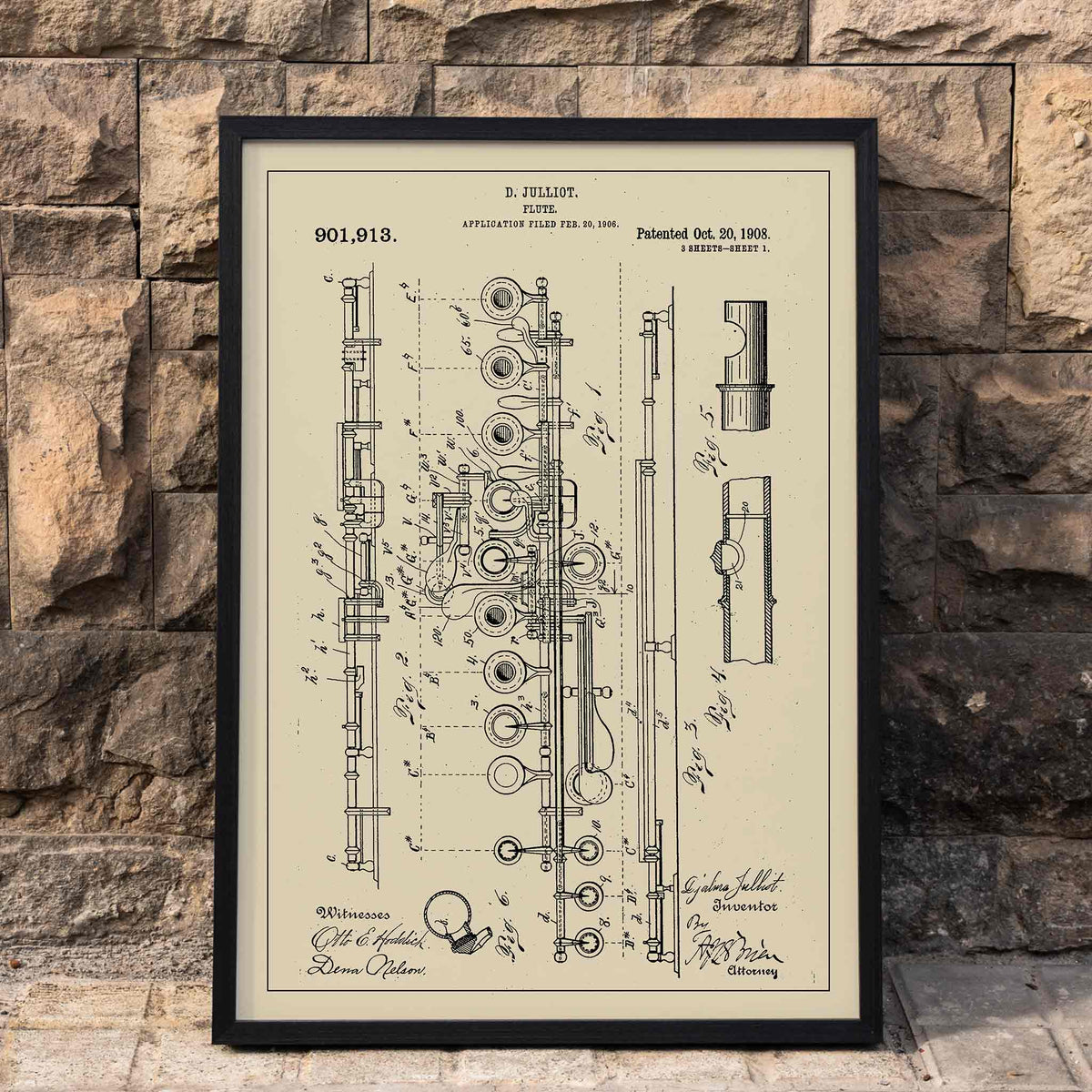 Brevet de flte Poster by Moryarty - Oil Painting canvas print