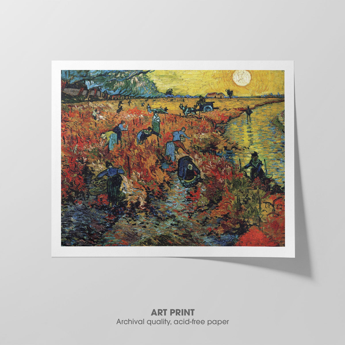 The Red Vineyard  Van Gogh  Art Print by Without A Frame - Oil Painting canvas print