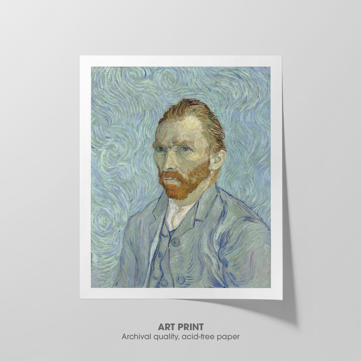 Self-Portrait Blue  Van Gogh  Art Print by Without A Frame - Oil Painting canvas print