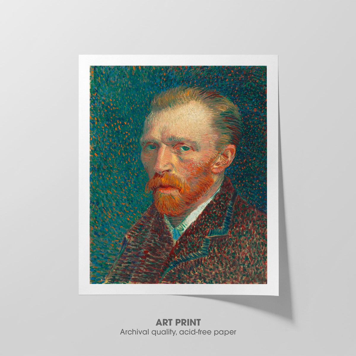 Self-Portrait Green  Van Gogh  Art Print by Without A Frame - Oil Painting canvas print