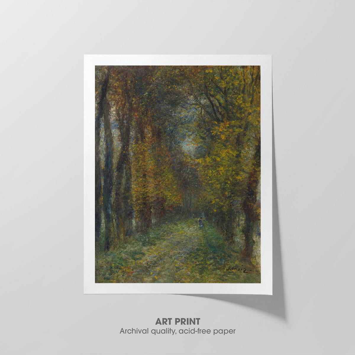 Shaded Path  Renoir  Art Print by Without A Frame - Oil Painting canvas print