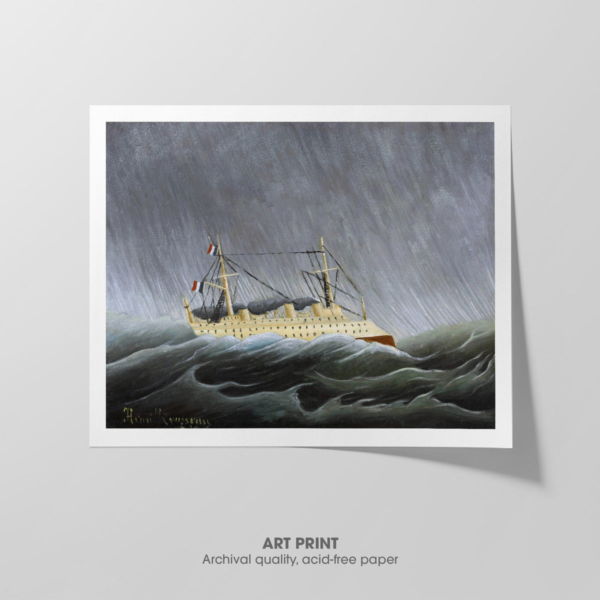 Ship in the Storm  Rousseau  Art Print by Without A Frame - Oil Painting canvas print