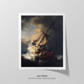 Storm on the Sea  Rembrandt  Art Print by Without A Frame - Oil Painting canvas print