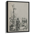 The Crucifixion a Square Small Plate 1634 by Rembrandt by Rembrandt - Baroque canvas print