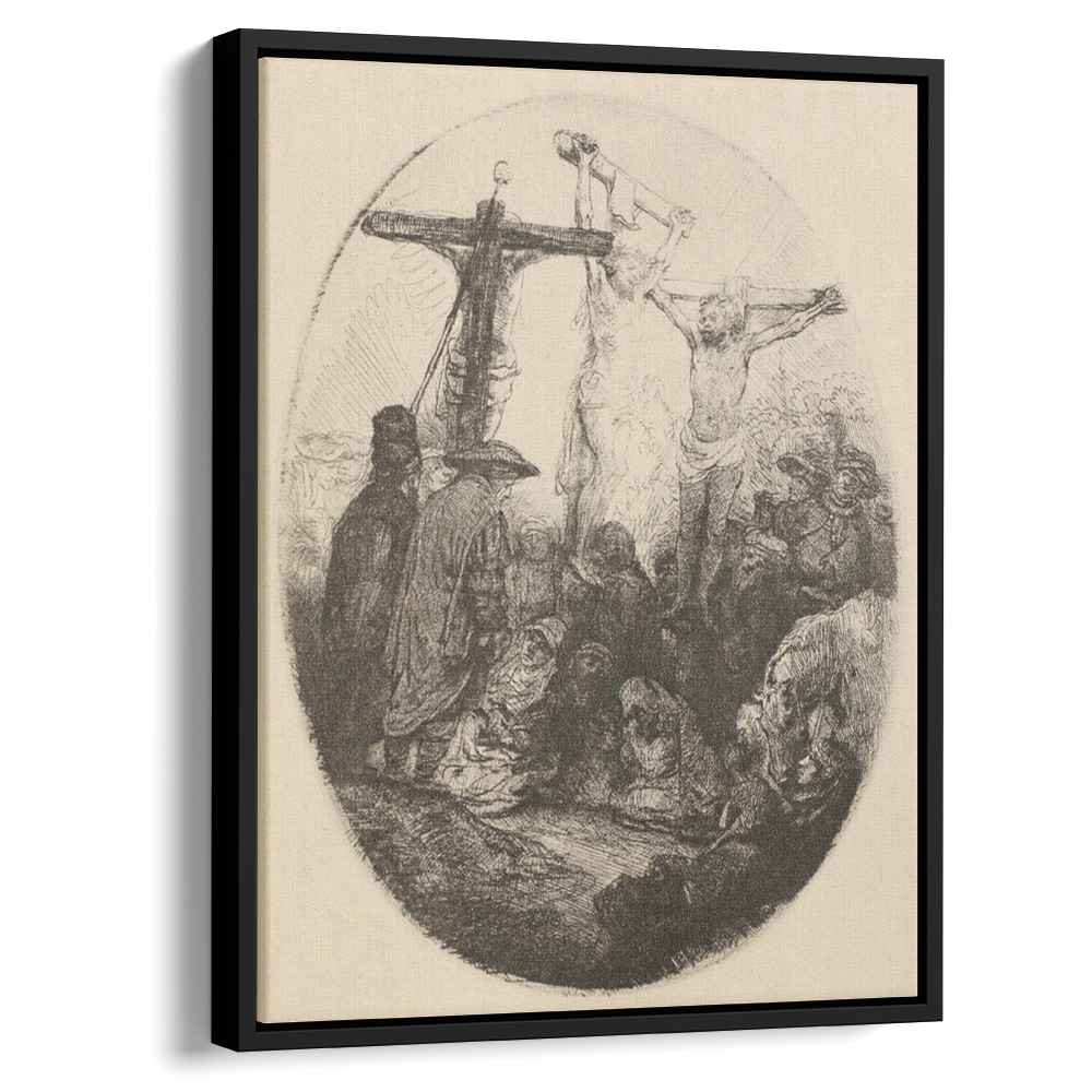 The Crucifixion an Oval Plate 1640 by Rembrandt by Rembrandt - Baroque canvas print