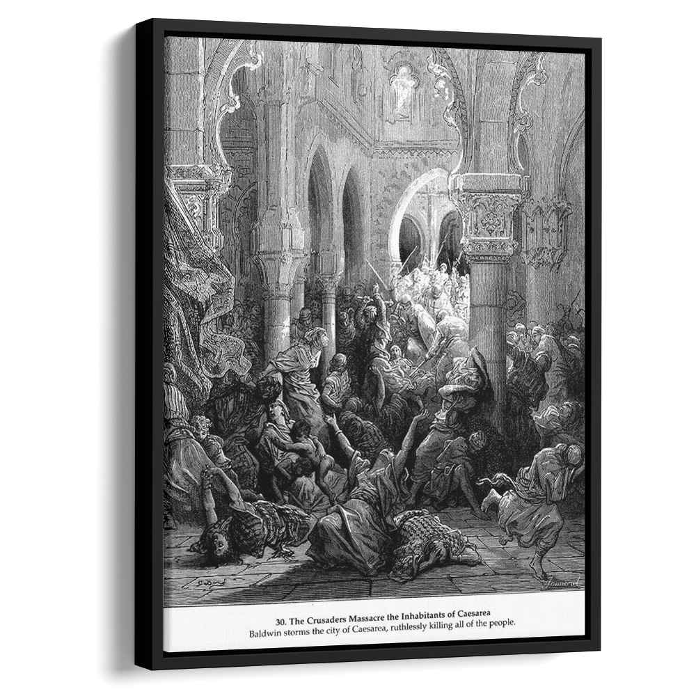 The Crusaders massacre the inhabitants of Caesarea 1877 by Gustave Dore by Gustave Dore - Oil Painting canvas print
