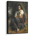 The Little Knitter 1875 by William-Adolphe Bouguereau by William-Adolphe Bouguereau - Academic canvas print