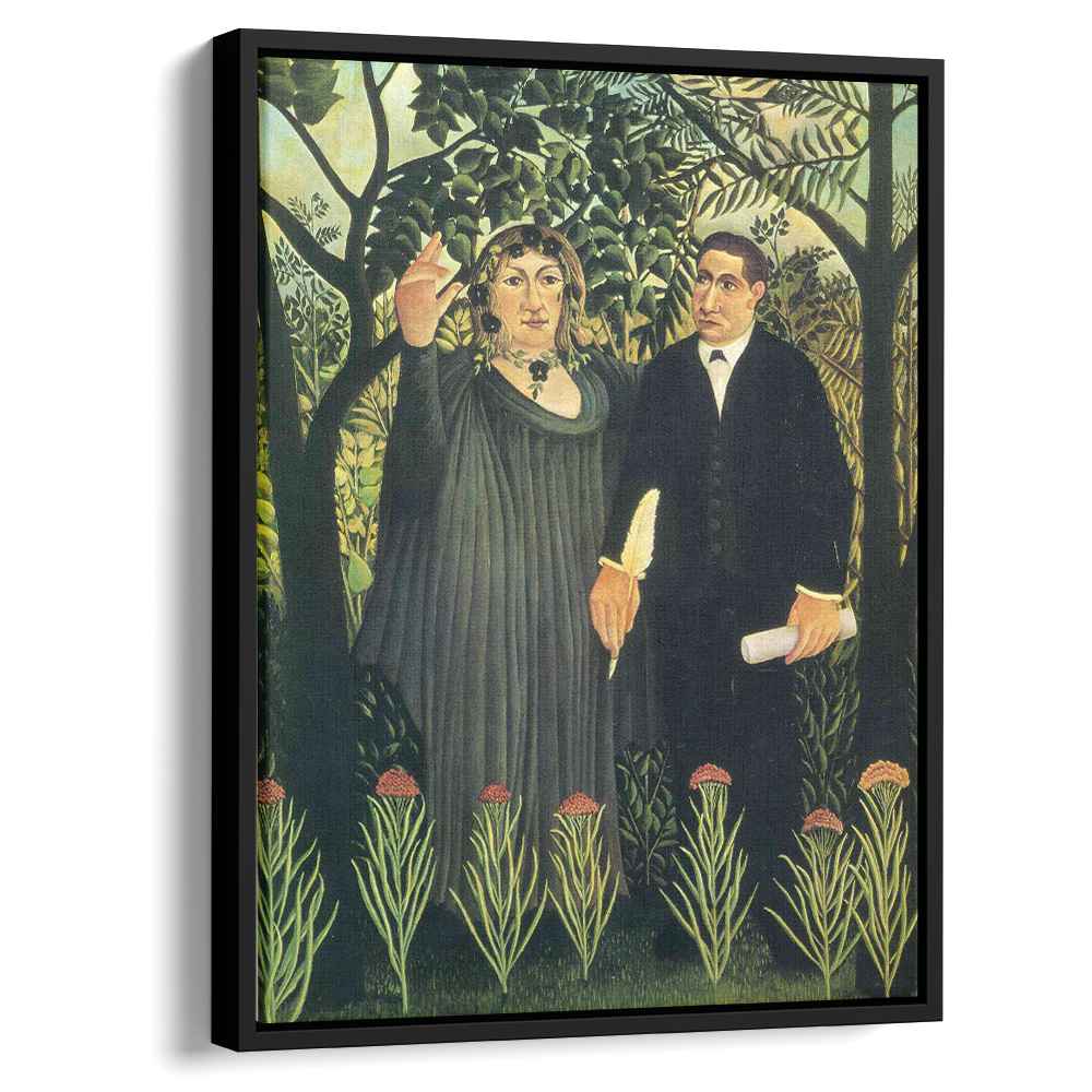 The Muse Inspiring the Poet 1909 by Henri Rousseau by Henri Rousseau - Naive Art canvas print