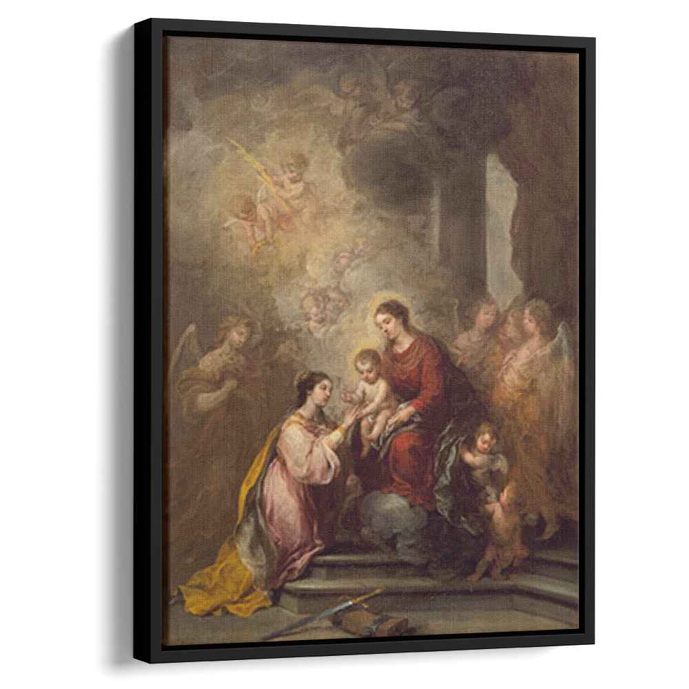 The Mystic Marriage of Saint Catherine 1682 by Bartolome Esteban Murillo by Bartolome Esteban Murillo - Oil Painting canvas print