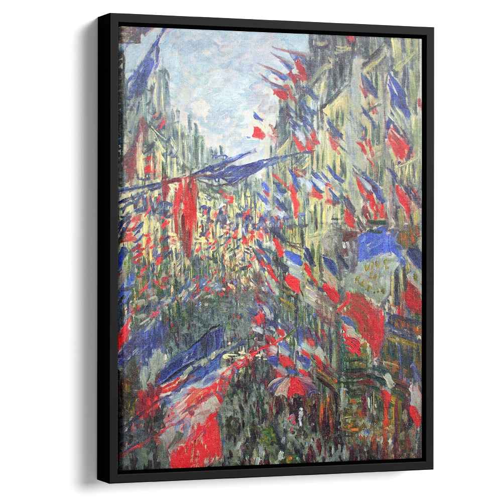 The Rue Montargueil with Flags 1878 by Claude Monet by Claude Monet - Impressionist canvas print