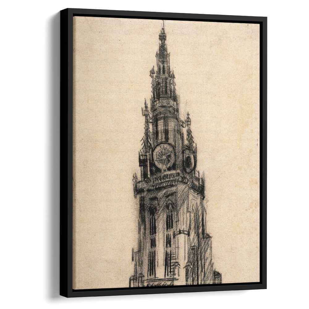 The Spire of the Church of Our Lady 1885 by Vincent van Gogh by Vincent van Gogh - Post-Impressionist canvas print