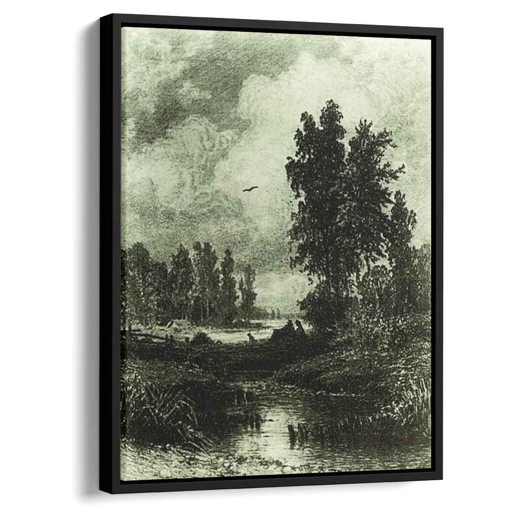 The stream 1873 by Ivan Shishkin by Ivan Shishkin - Russian Realist canvas print