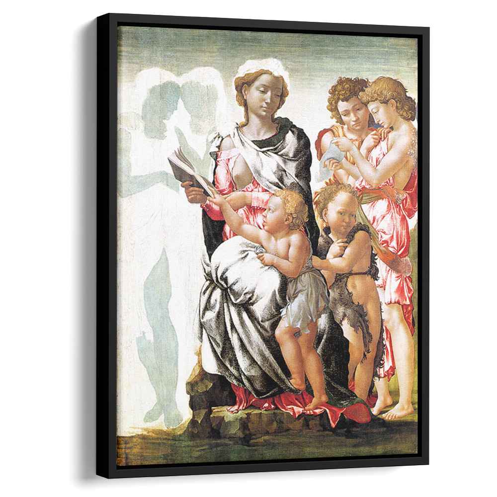 The Virgin and Child with Saint John and Angels Manchester Madonna 1497 by Michelangelo by Michelangelo - Oil Painting canvas print