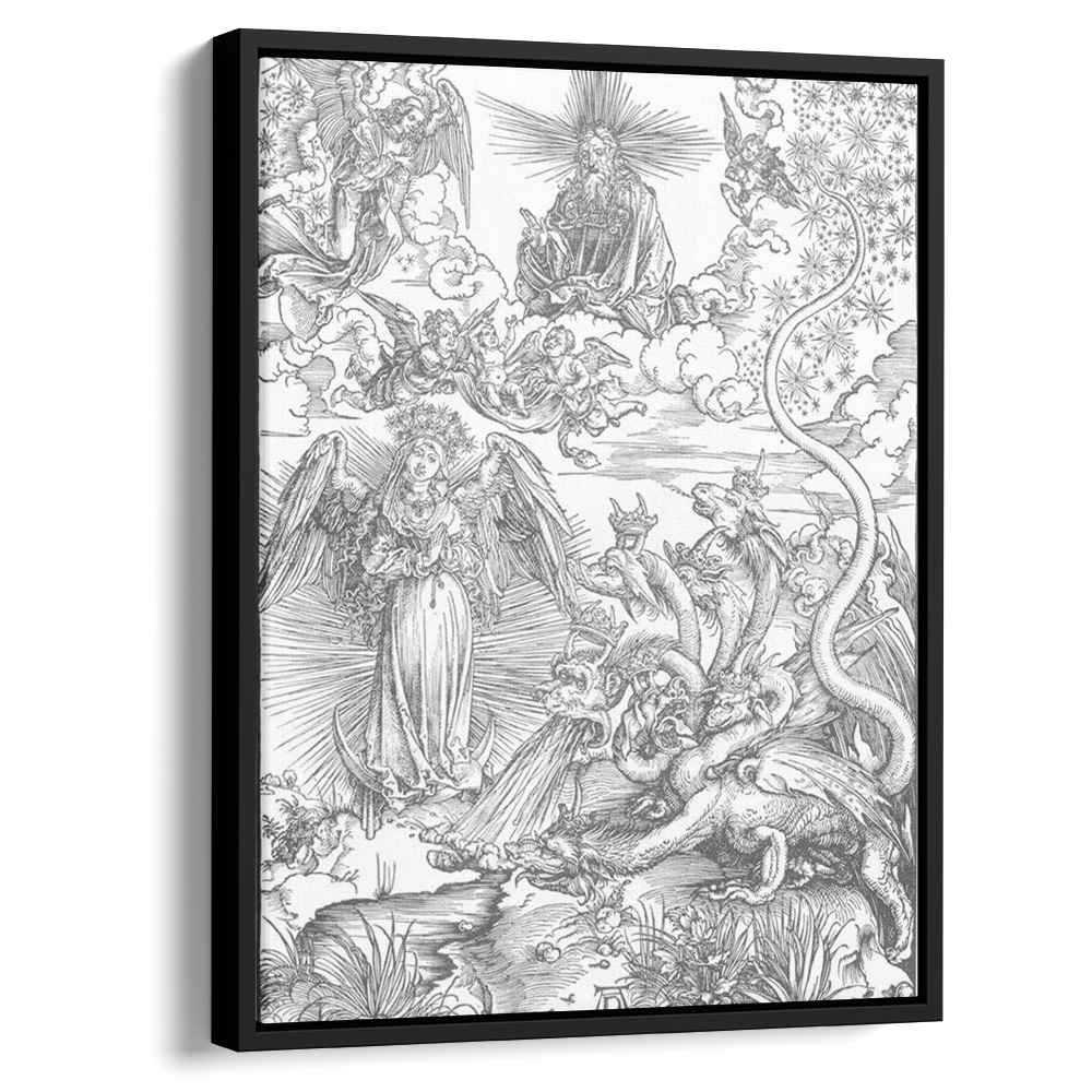 The woman clothed with the sun and the seven headed dragon 1511 by Albrecht Durer by Albrecht Durer - Renaissance canvas print