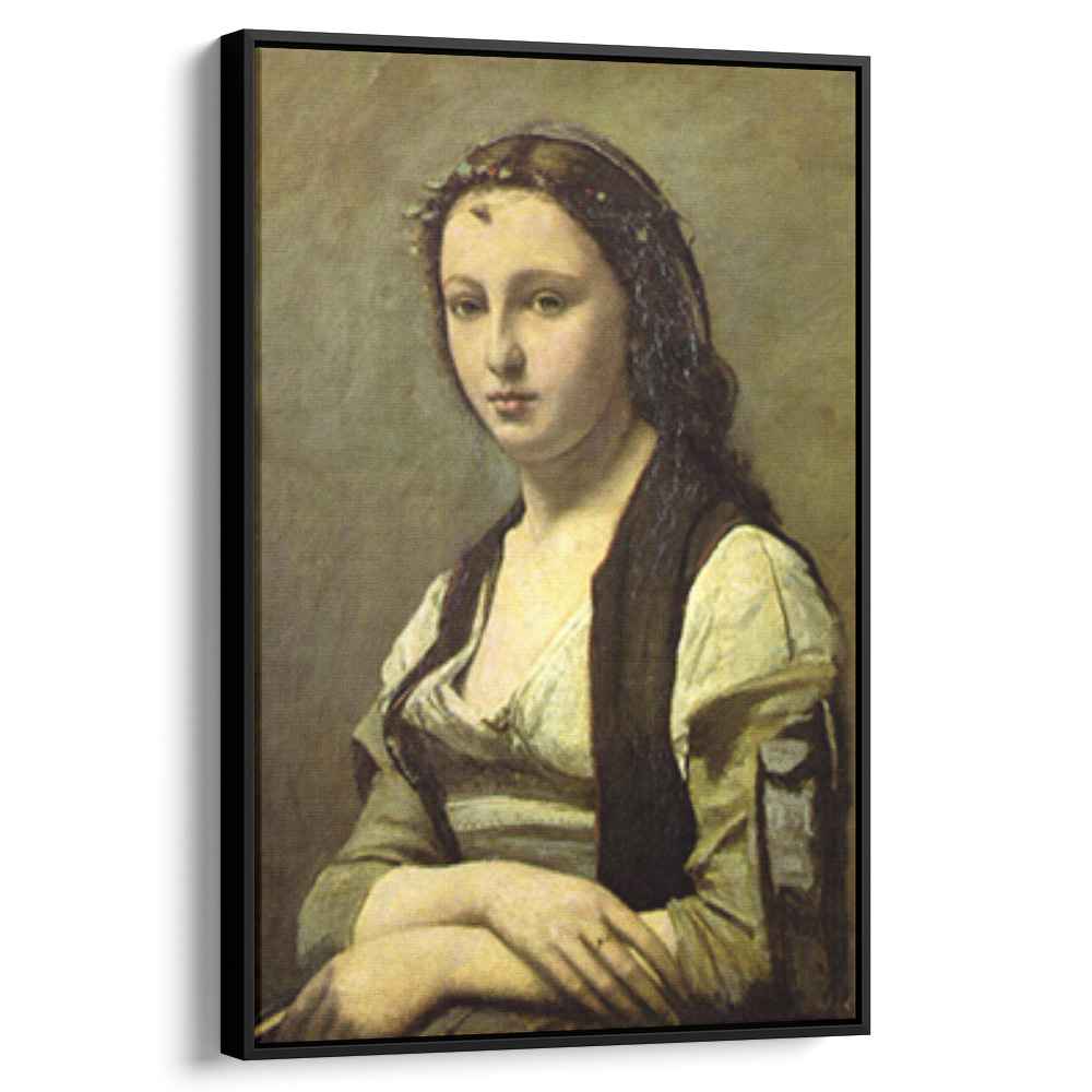 The Woman with a Pearl 1870 by Camille Corot by Camille Corot - Realist canvas print