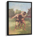 The Wrestlers 1853 by Gustave Courbet by Gustave Courbet - Realist canvas print