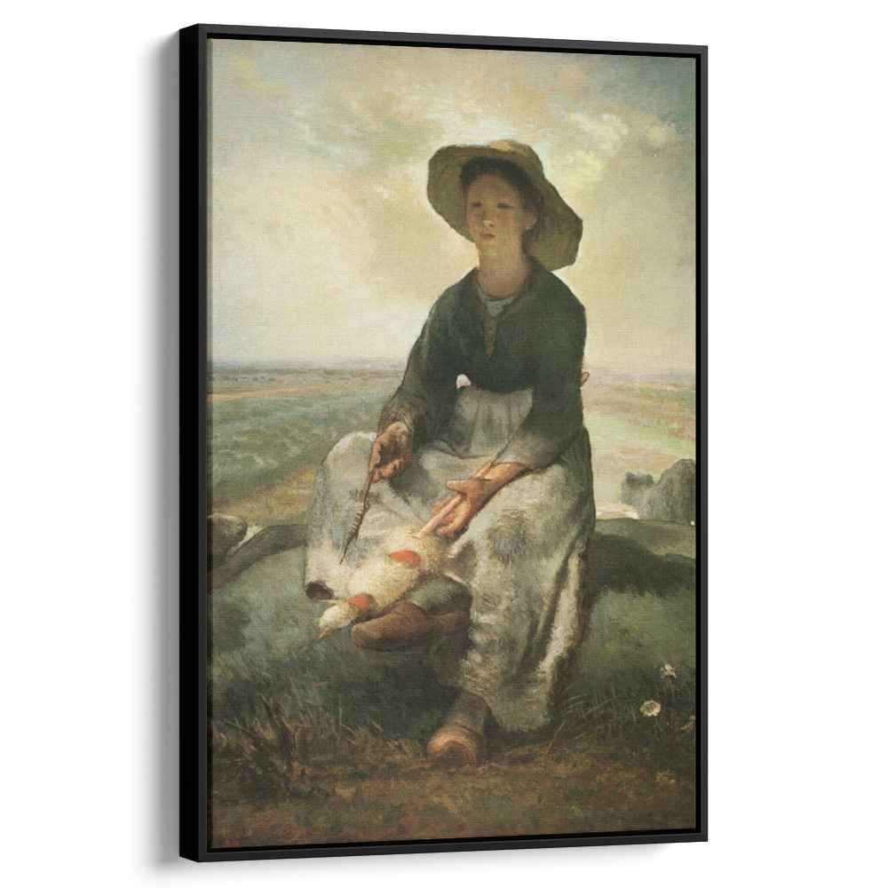 The Young Shepherdess 1873 by Jean-Francois Millet by Jean-Francois Millet - Oil Painting canvas print