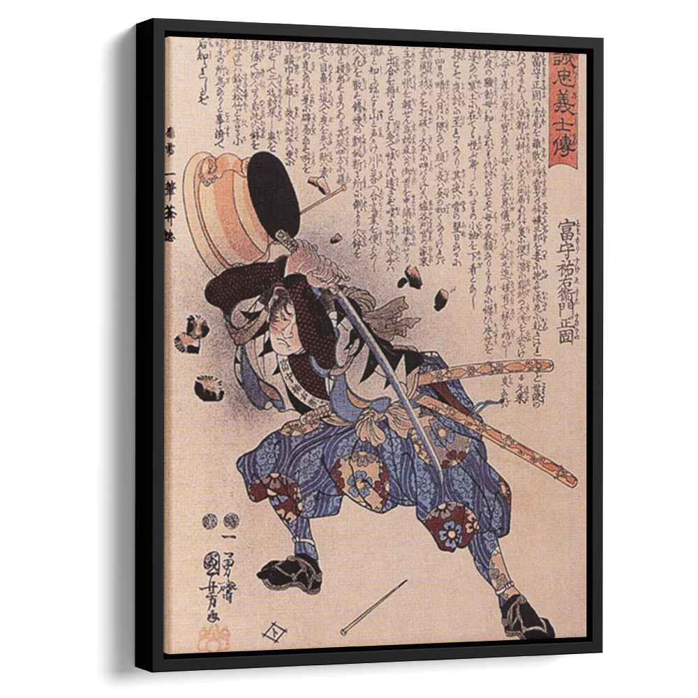 Tomimori Sukeemon Masakat dodging a brazier by Utagawa Kuniyoshi by Utagawa Kuniyoshi - Oil Painting canvas print