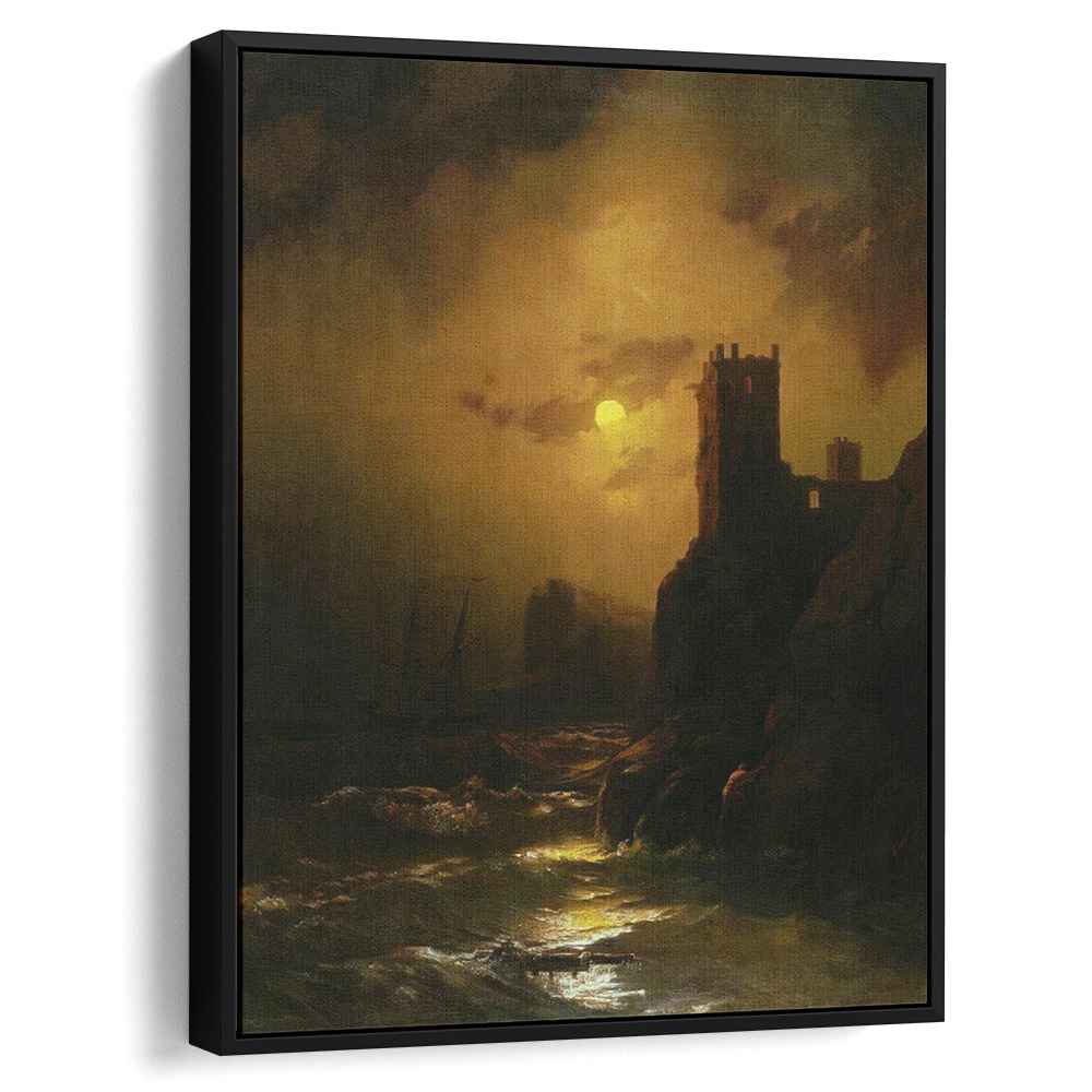 Tower. Shipwreck 1847 by Ivan Aivazovsky by Ivan Aivazovsky - Oil Painting canvas print