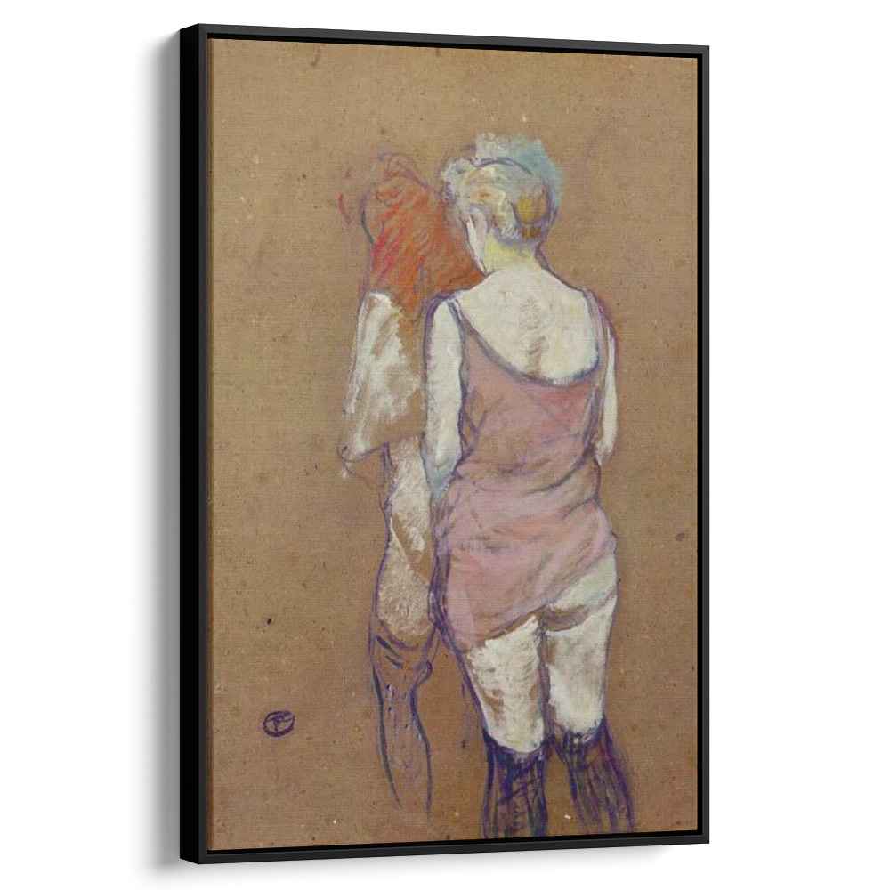 Two Half Naked Women Seen from Behind in the Rue des Moulins Brothel 1894 by Henri de Toulouse-Lautrec by Henri de Toulouse-Lautrec - Post-Impressionist canvas print