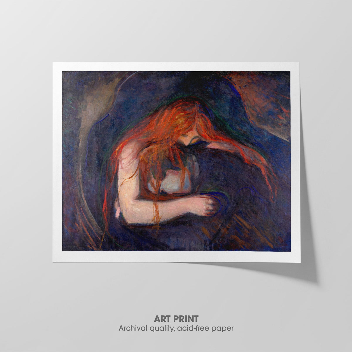 Love and Pain  Munch  Art Print by Without A Frame - Oil Painting canvas print