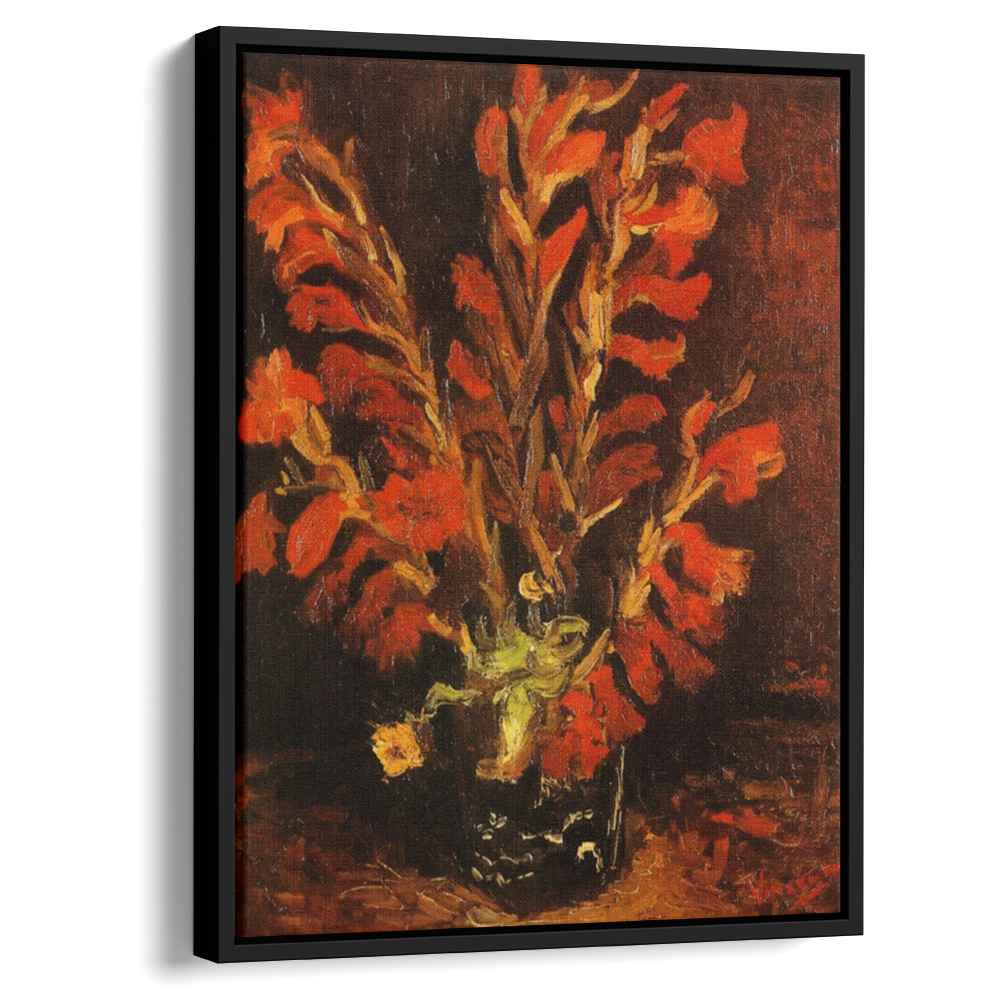 Vase with Red Gladioli 1886 by Vincent van Gogh by Vincent van Gogh - Post-Impressionist canvas print
