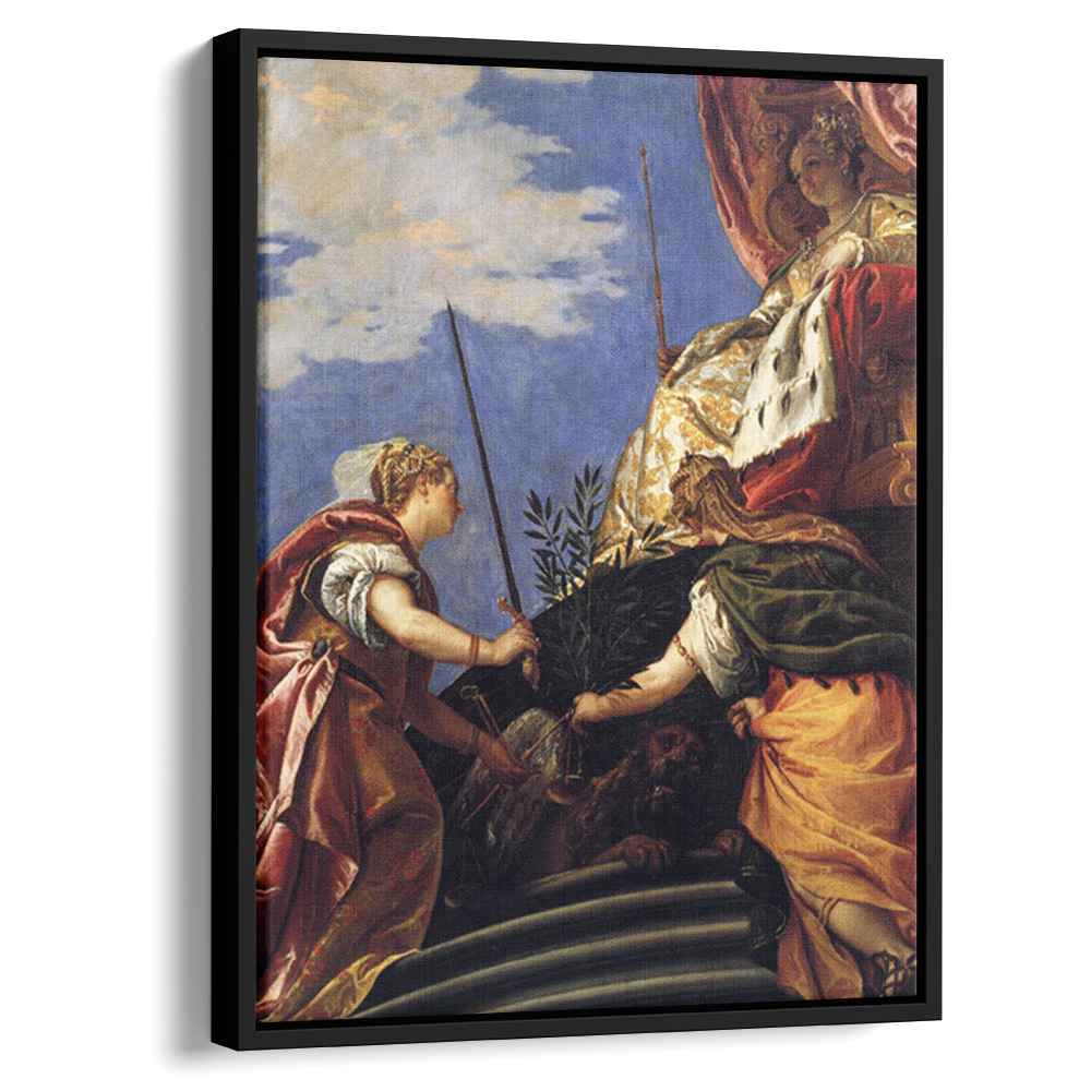 Venetia between Justitia and Pax 1577 by Paolo Veronese by Paolo Veronese - Oil Painting canvas print