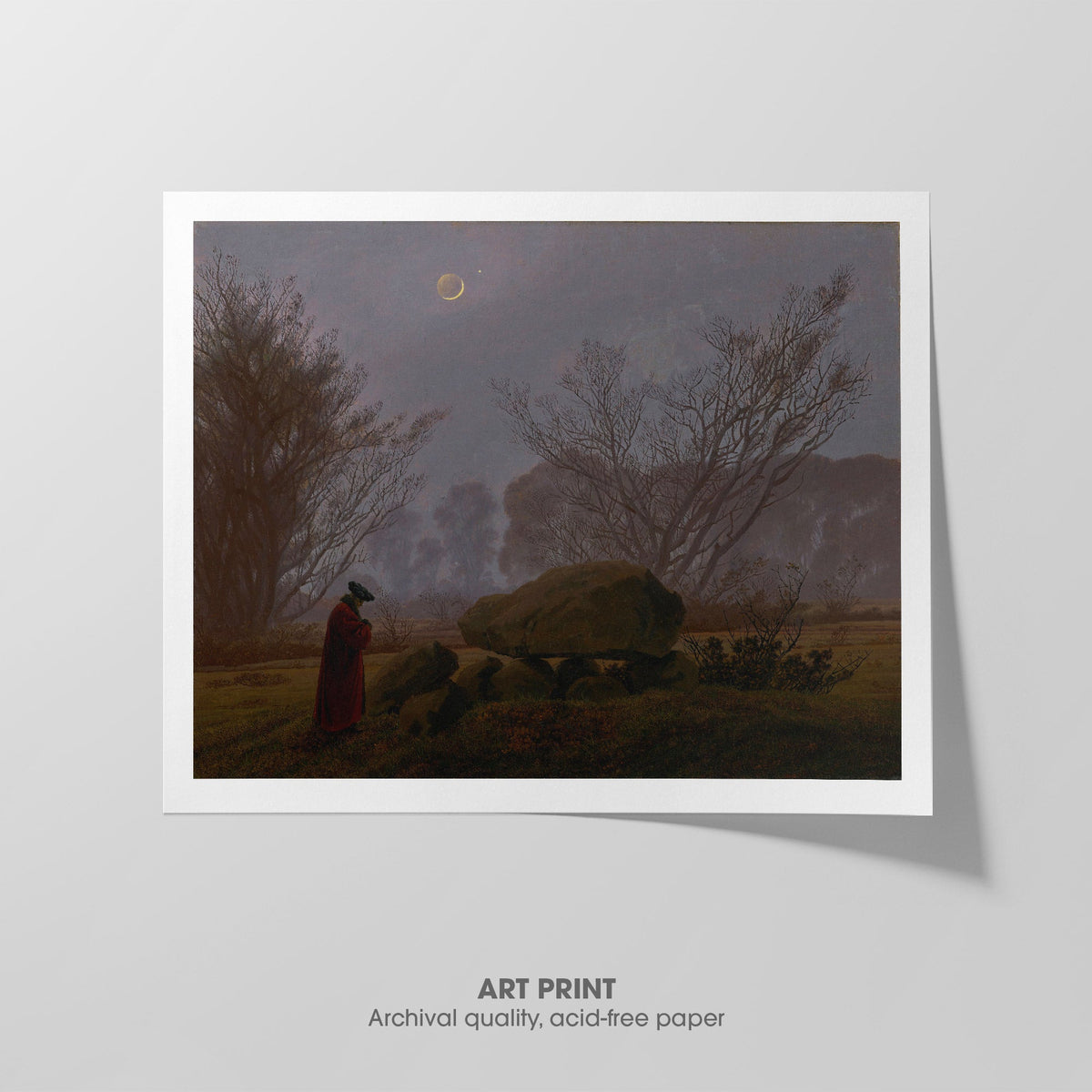 A Walk at Dusk  Friedrich  Art Print by Without A Frame - Oil Painting canvas print