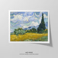 Wheat Field with Cypresses  Van Gogh  Art Print by Without A Frame - Oil Painting canvas print