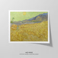Wheat Field with Reaper  Van Gogh  Art Print by Without A Frame - Oil Painting canvas print