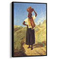 Woman Carrying a Pitcher on Her Head 1855 by Camille Pissarro by Camille Pissarro - Impressionist canvas print
