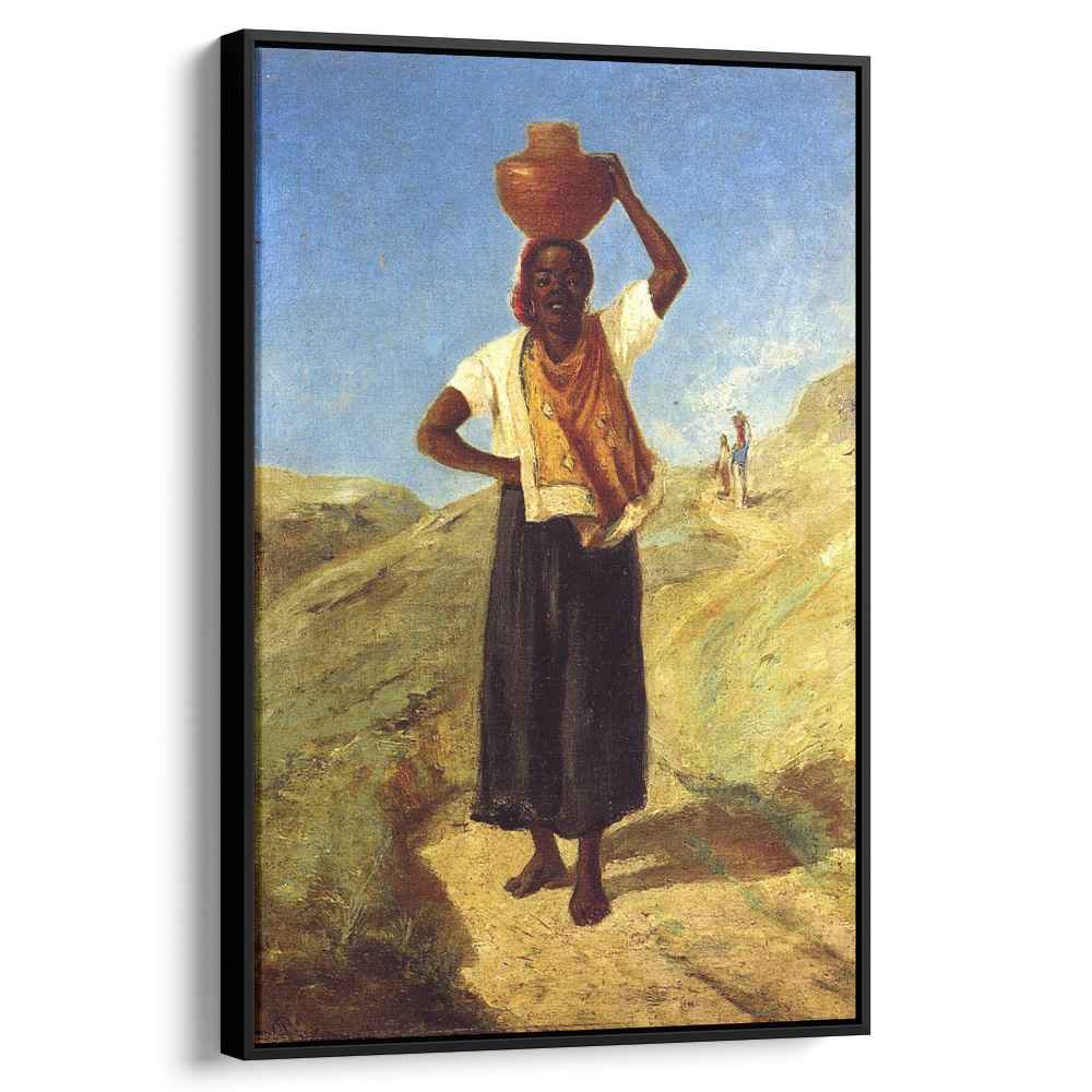 Woman Carrying a Pitcher on Her Head 1855 by Camille Pissarro by Camille Pissarro - Impressionist canvas print